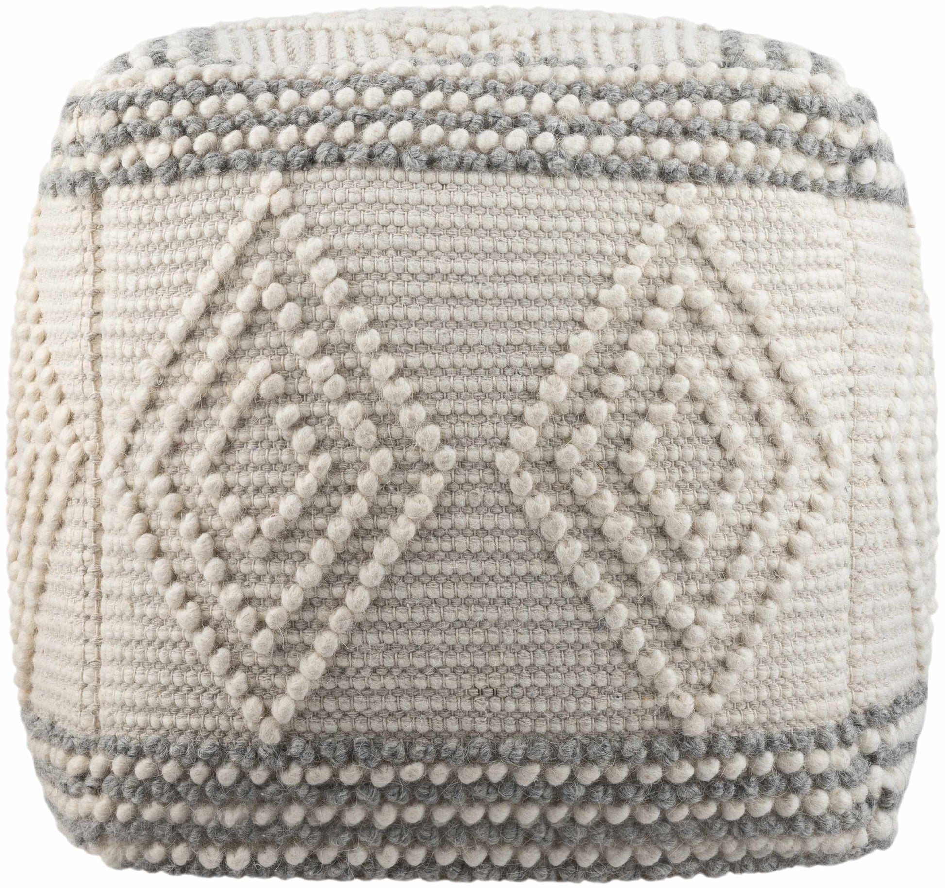 Murgon Cream W Wool Pouf-3