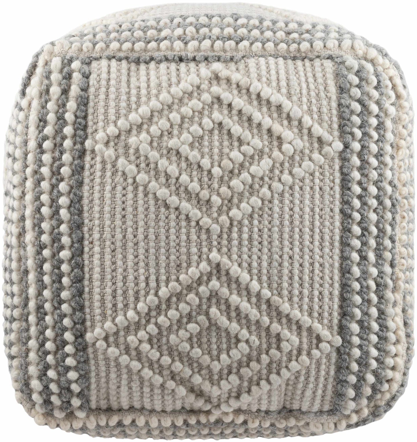 Murgon Cream W Wool Pouf-1