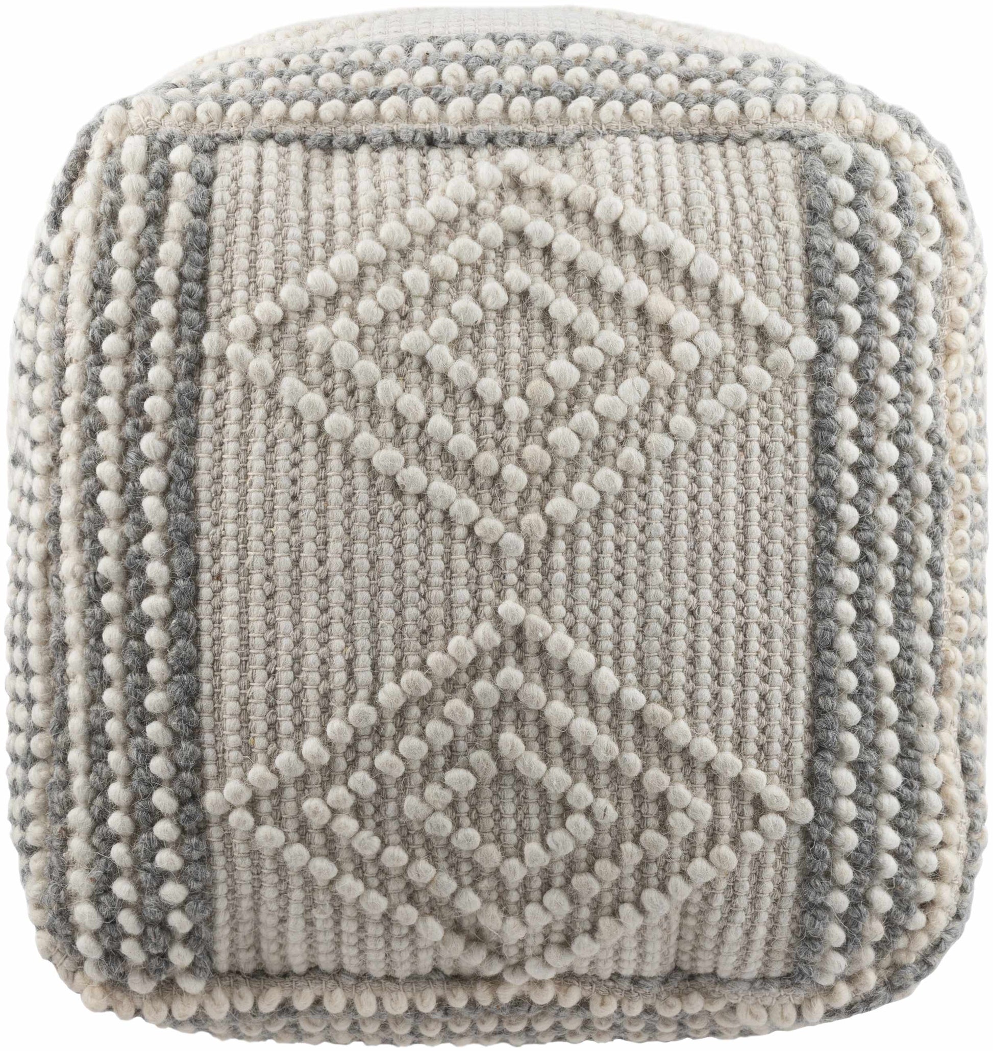 Murgon Cream W Wool Pouf-1