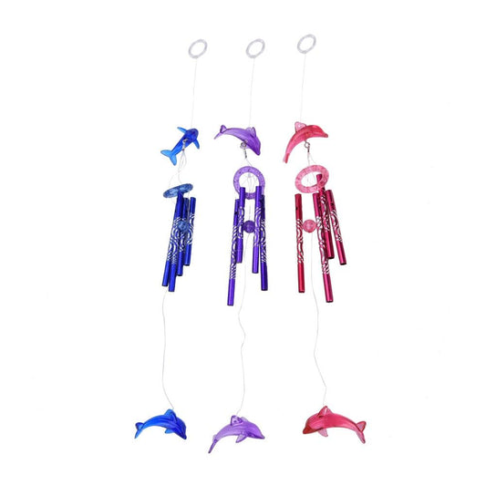 Music Wind Chime Idyllic Farm Decoration New Creative Crystal Cute Dolphin 4 Metal Tubes Wind Chime Home Garden Hanging Decor Outdoor Corridors Lawns Gardens & Interior Decoration Gifts for Everyone Memorial Wind Chimes For Loved One's