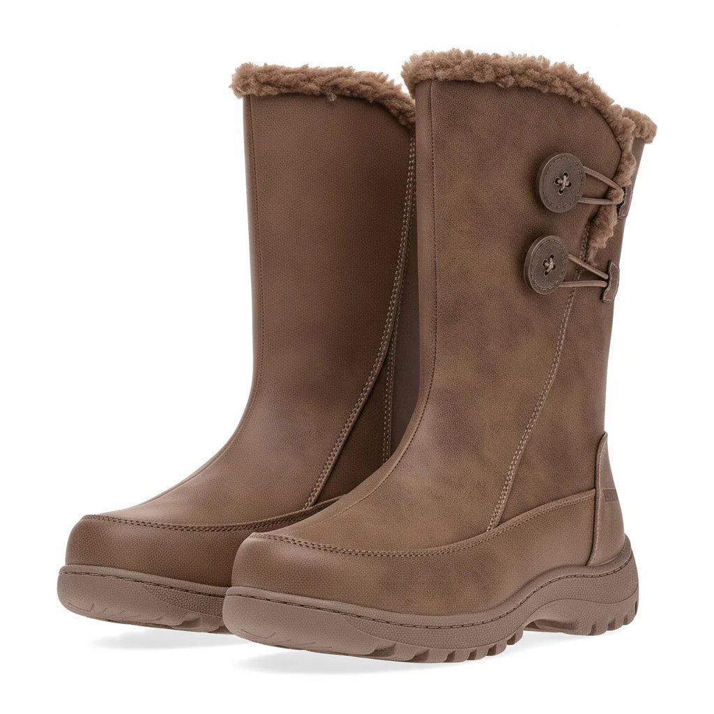 Eddie Bauer Womens Cold Weather Boots Side Zipper Dual Button Amanda