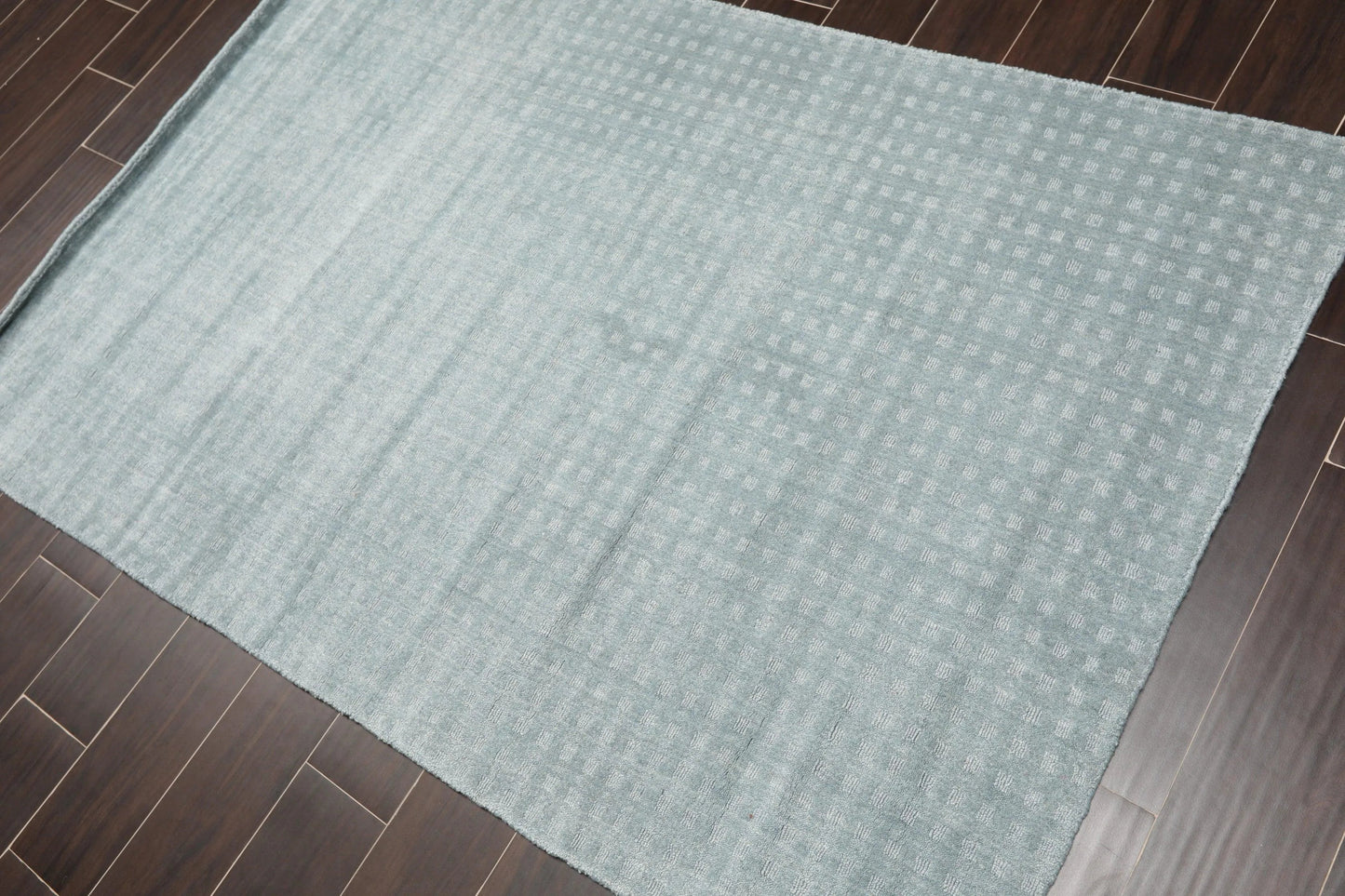 Multi Size Light Blue Hand Tufted Handmade 100% Wool Modern & Contemporary Oriental Area Rug-3