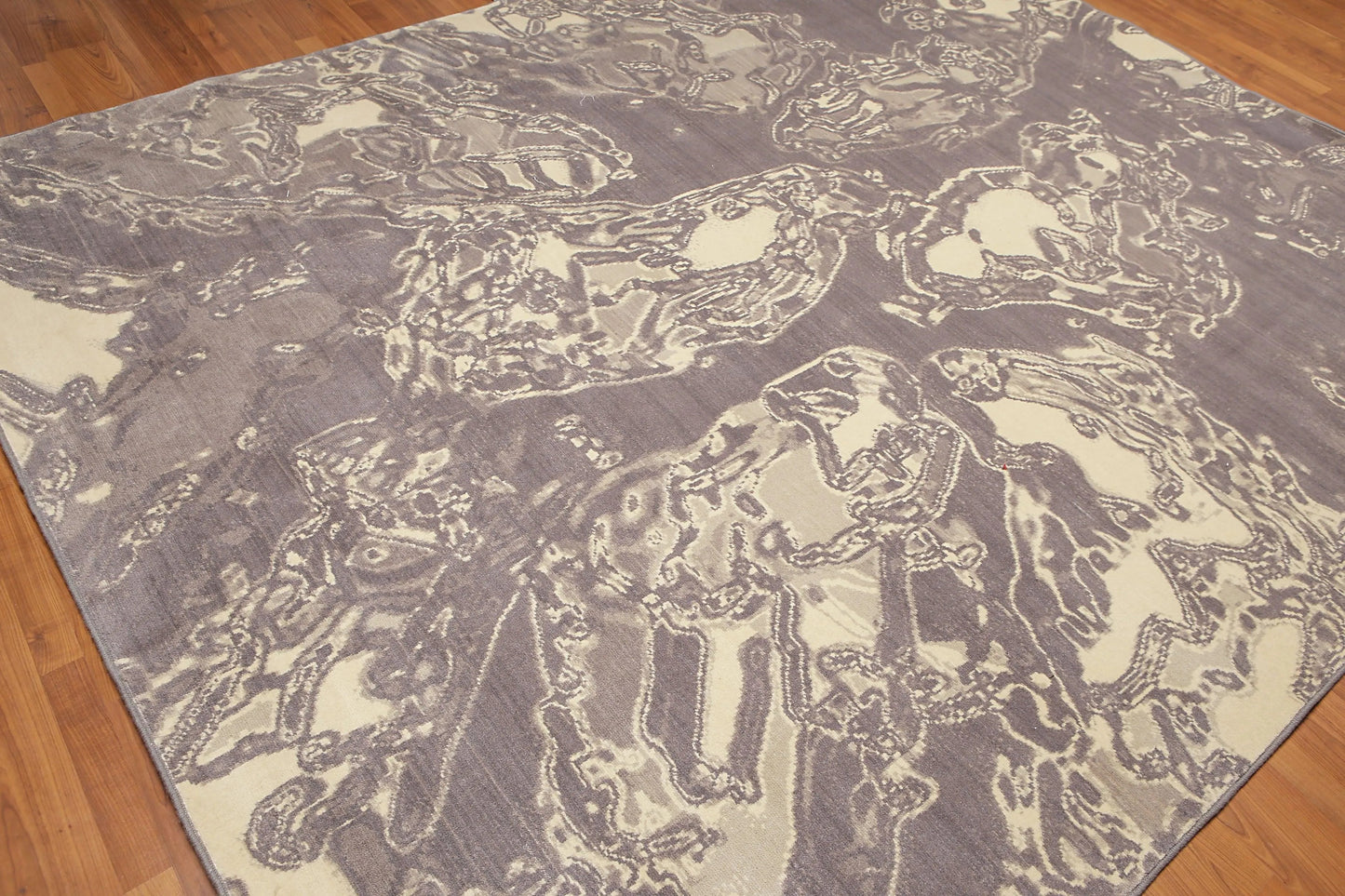 8' x 10' Modern 100% Wool Oriental Area rug Gray-3