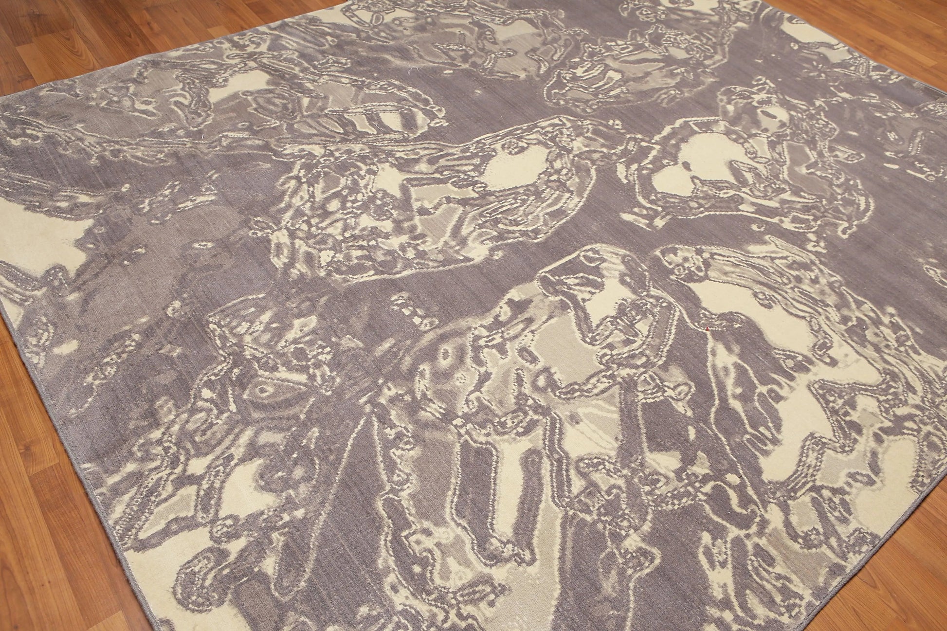 8' x 10' Modern 100% Wool Oriental Area rug Gray-3