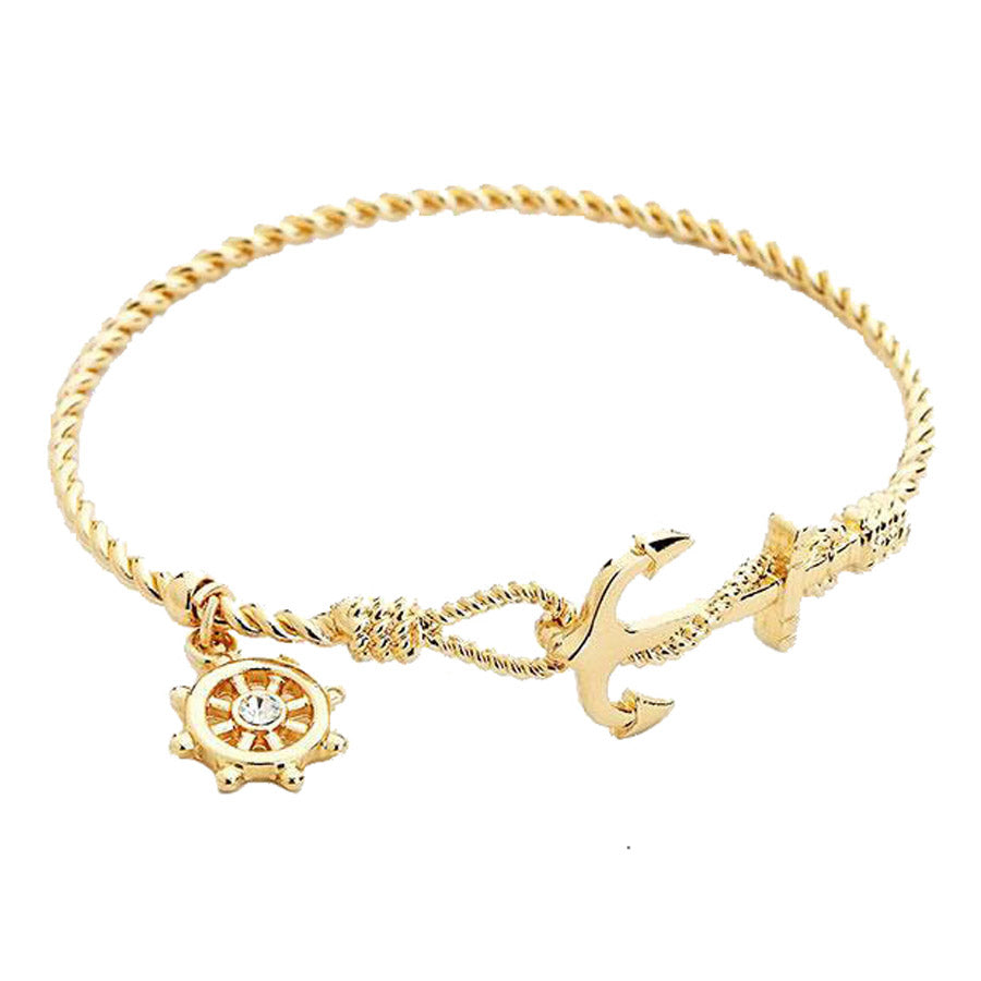 Nautical Anchor Helm Charm Hook Bracelet Anchor Bracelet