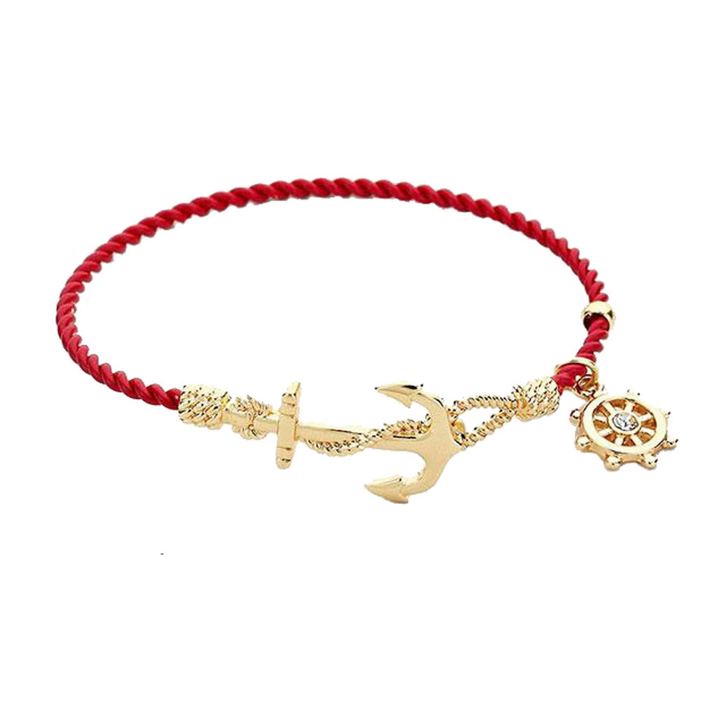 Nautical Anchor Helm Charm Hook Bracelet Anchor Bracelet