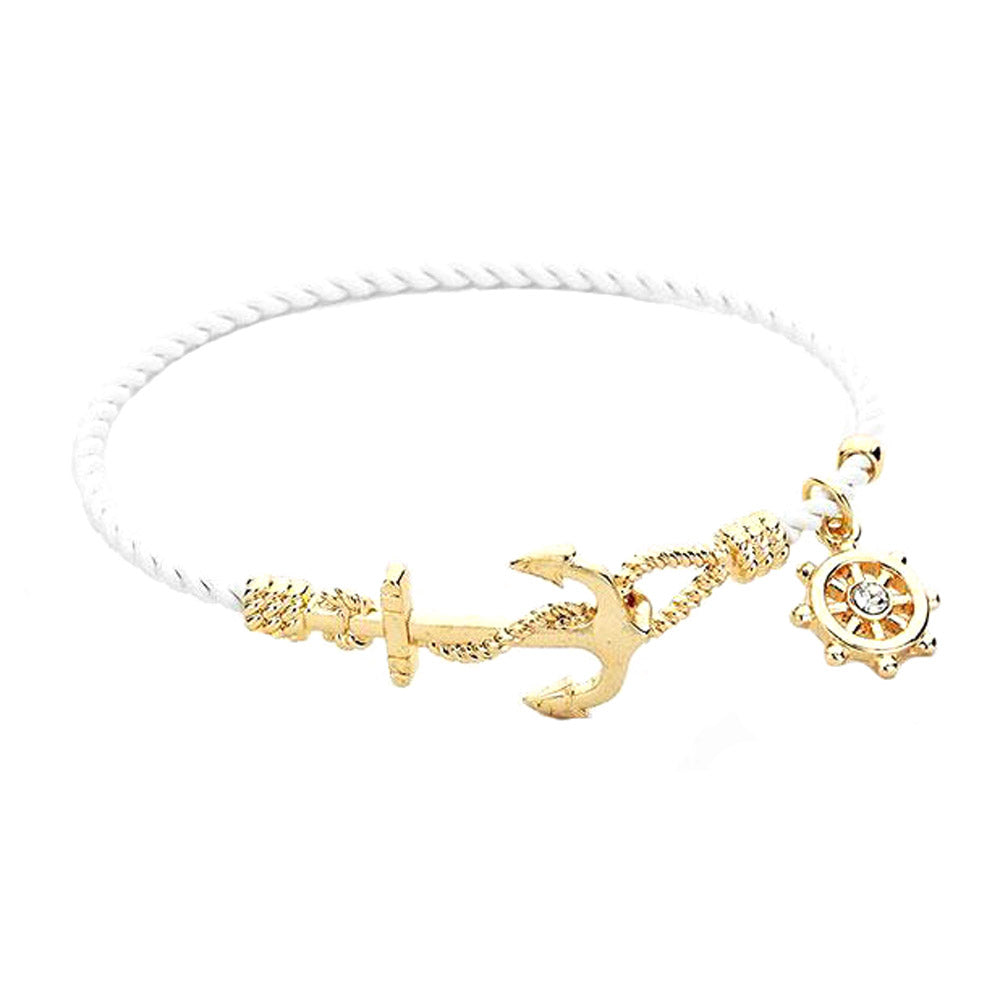 Nautical Anchor Helm Charm Hook Bracelet Anchor Bracelet