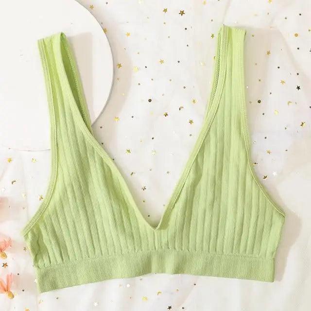 New Comfortable Seamless Sports Bras For Women And Girls Top Female Brassiere Deep V Sexy Women's Underwear Backless