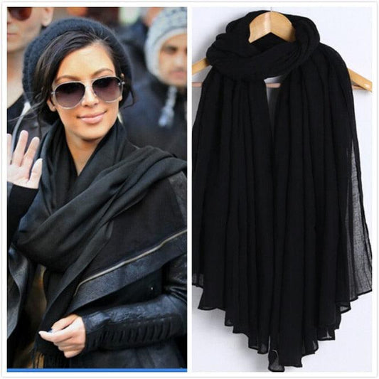 New Fashion Soft Cotton Elegant Viscose Scarf Ladies Scarf Shawls Lightweight Elegant Wraps  Muslim Hijab scarf scarves For Women