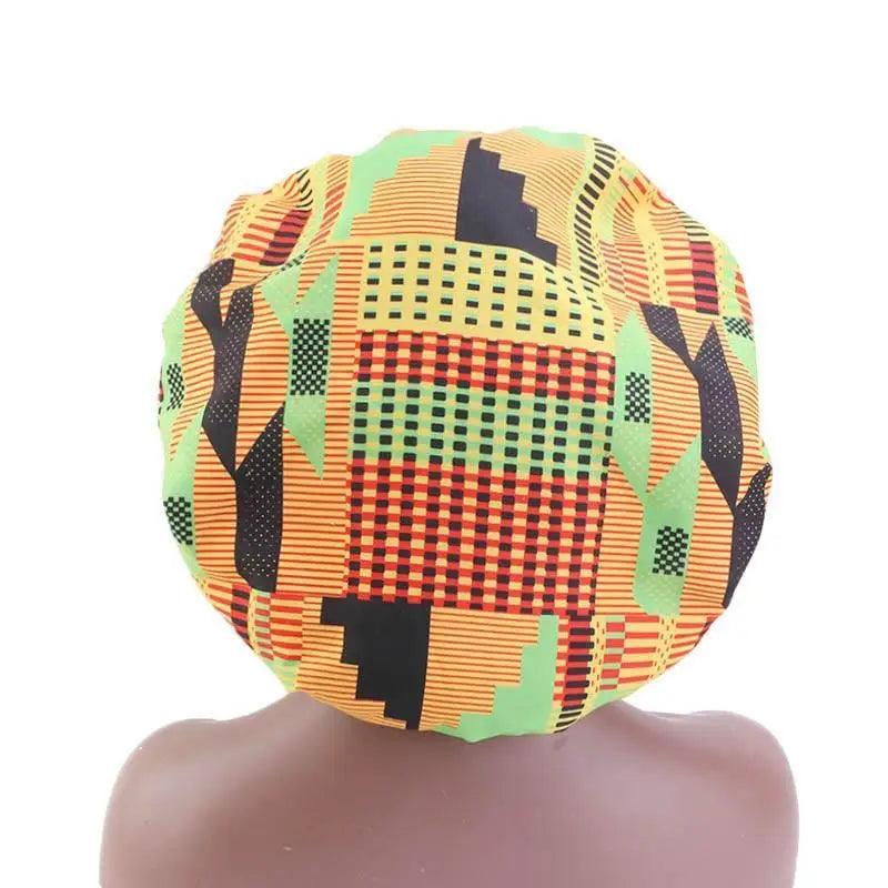 New Stunning Extra Large Satin Lined Bonnet Women Big Size Beauty Print Satin Silk Bonnet Sleep Night Cap Head Cover Bonnet Hat