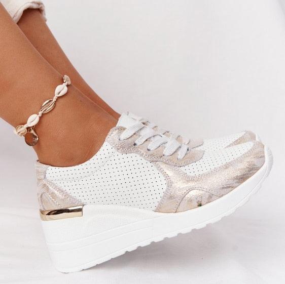 New Women Casual Shoes Height Increasing Sport Elegant Shoes Air Cushion Comfortable Sneakers Women's Vulcanize Shoes Sports Breathable Sneakers