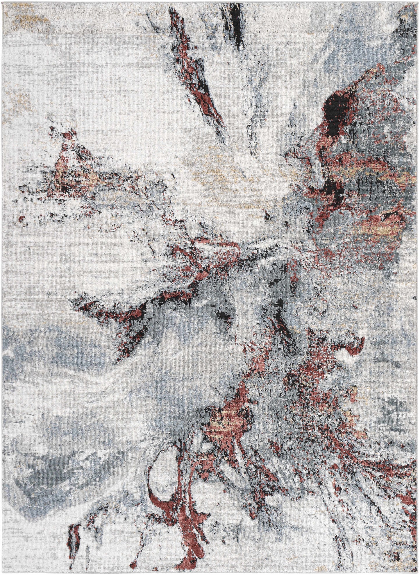 Kirkland Silver-Red Marble Rug-5