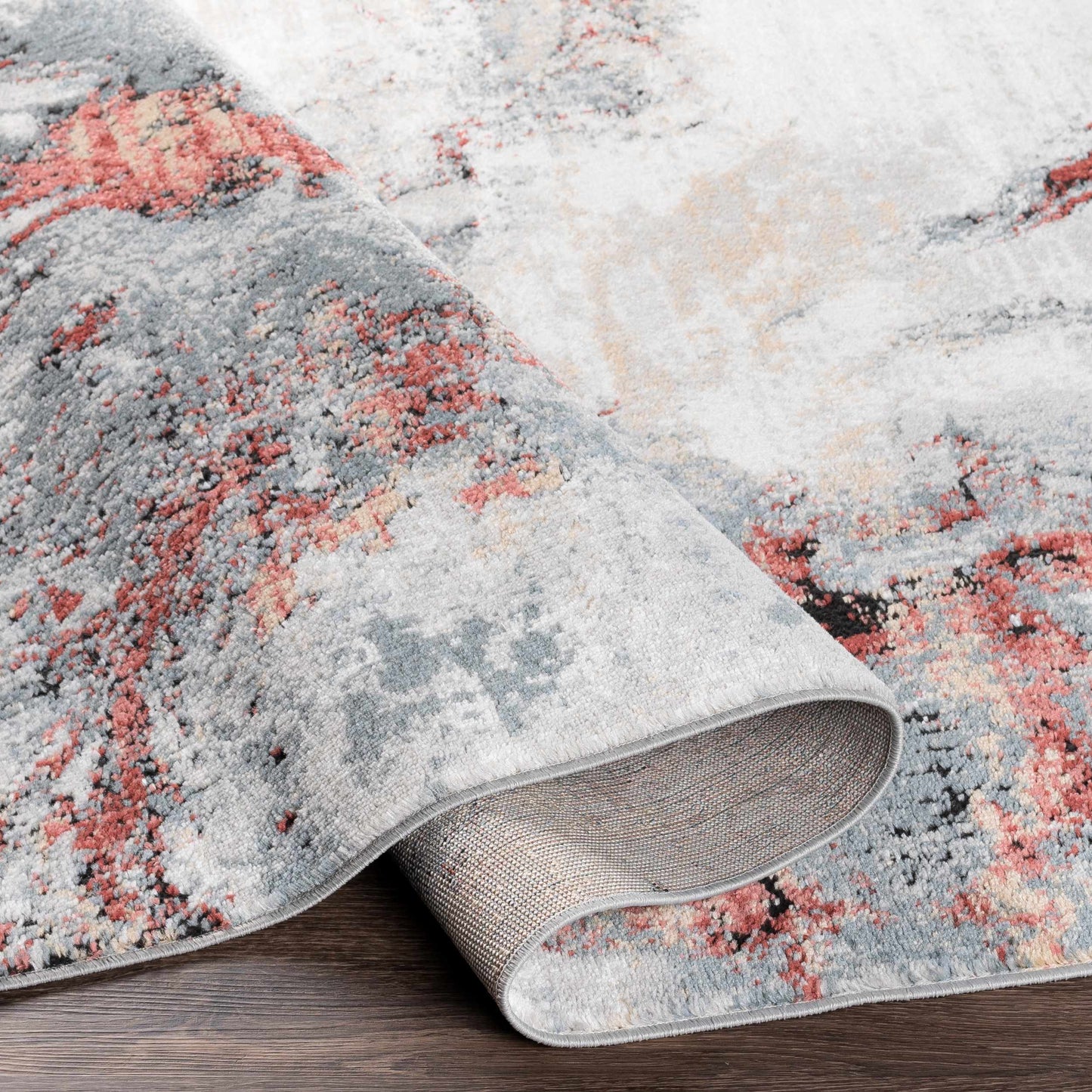 Kirkland Silver-Red Marble Rug-3