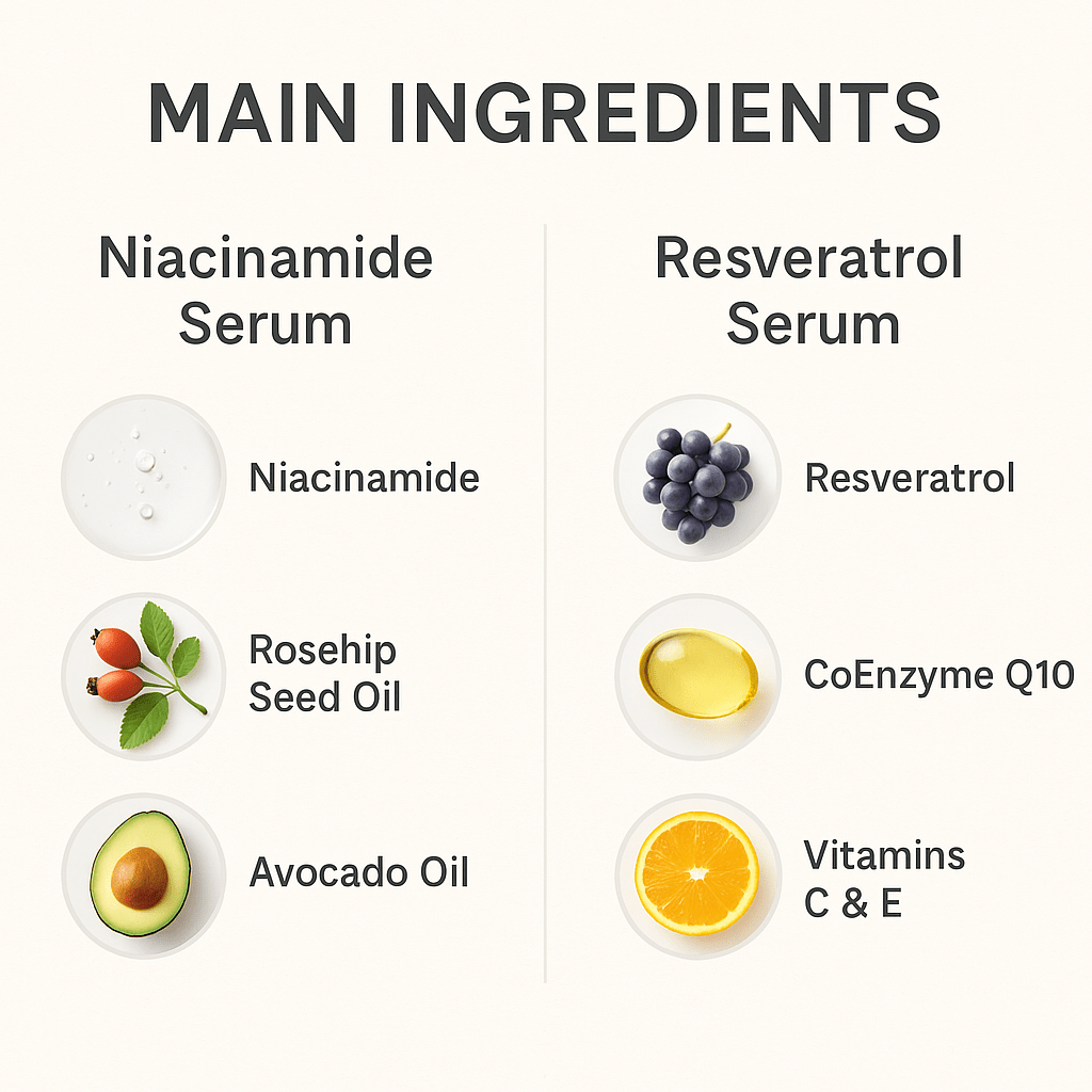 Organic Niacinamide + Resveratrol Serum Duo – Pore Refining & Brightening