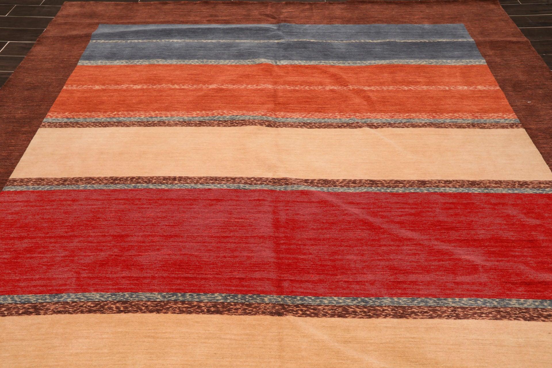 8'11" x 12' Hand Knotted Wool Oriental Area Rug Contemporary Brown-4