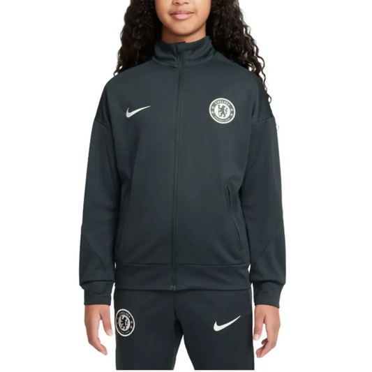 Kids - Chelsea dark green training presentation tracksuit 2025/26 - Nike-0