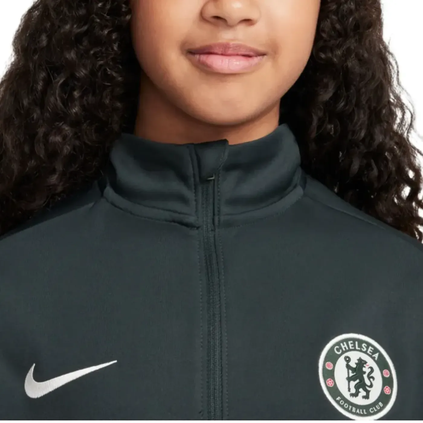 Kids - Chelsea dark green training presentation tracksuit 2025/26 - Nike-2