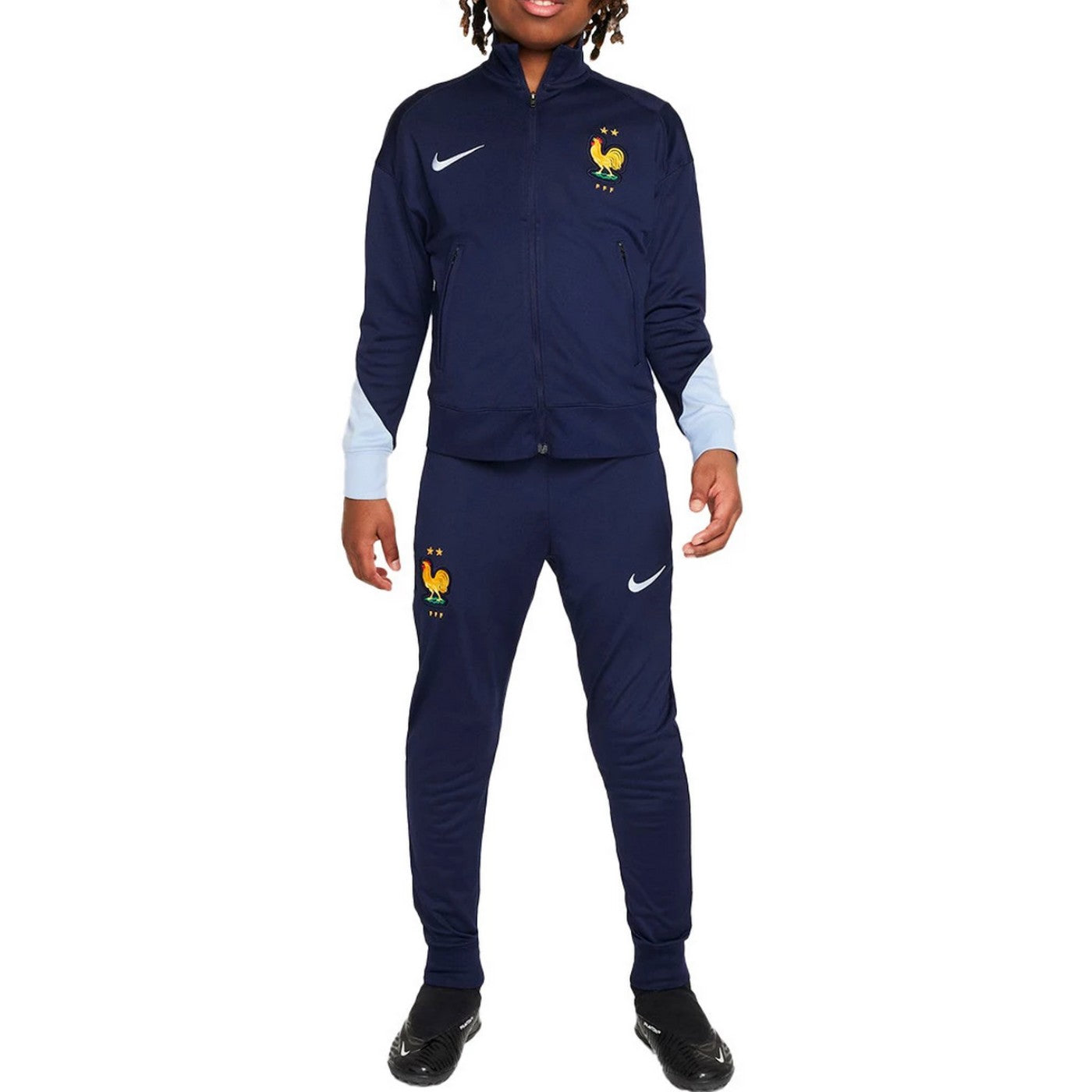 Kids - France training presentation soccer tracksuit 2024/25 navy - Nike-3