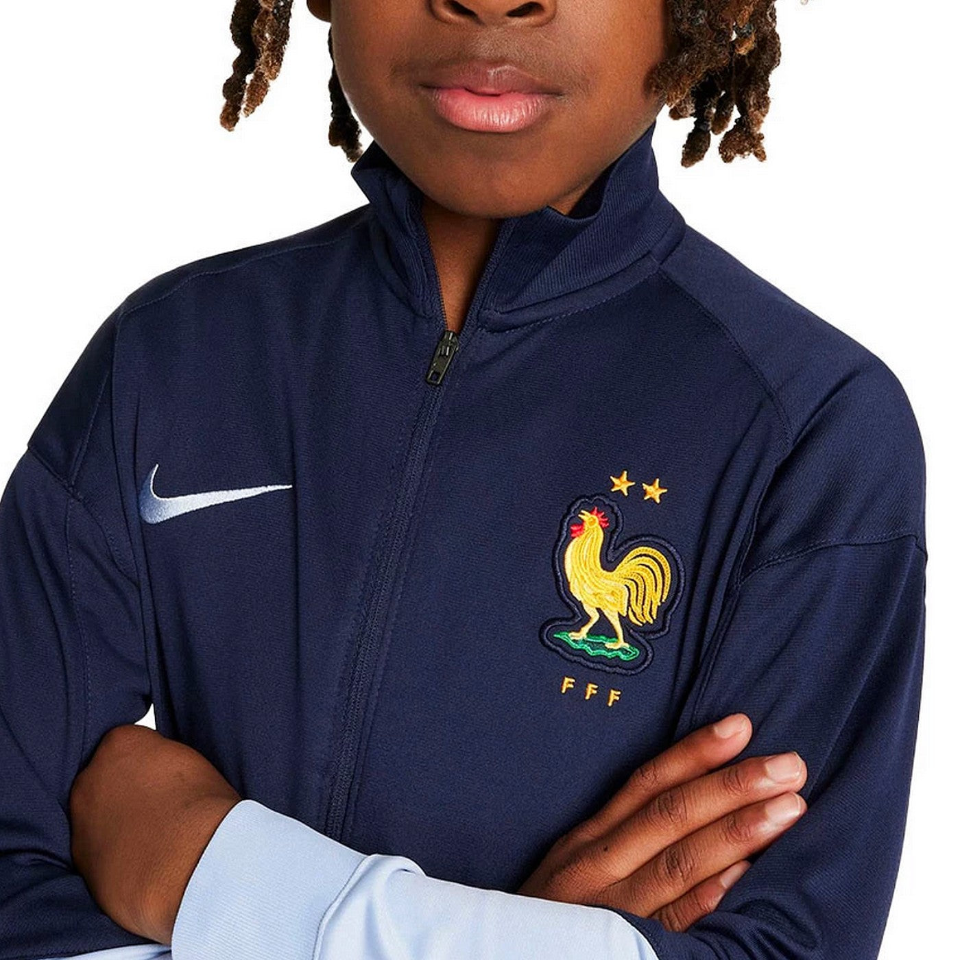 Kids - France training presentation soccer tracksuit 2024/25 navy - Nike-2