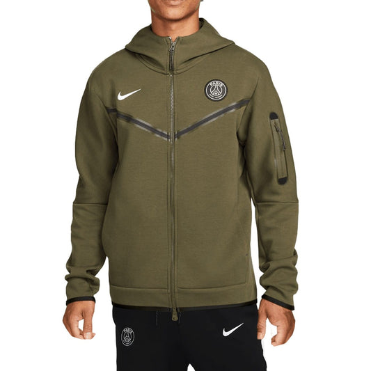 PSG Tech Fleece green/black presentation Soccer tracksuit 2022/23 - Nike