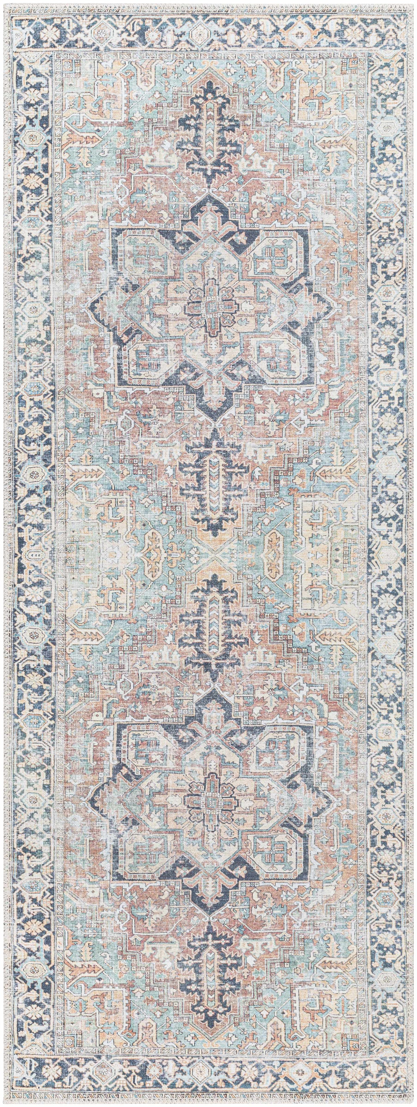 Green Nisa Tumble Dry Washable Rug-6