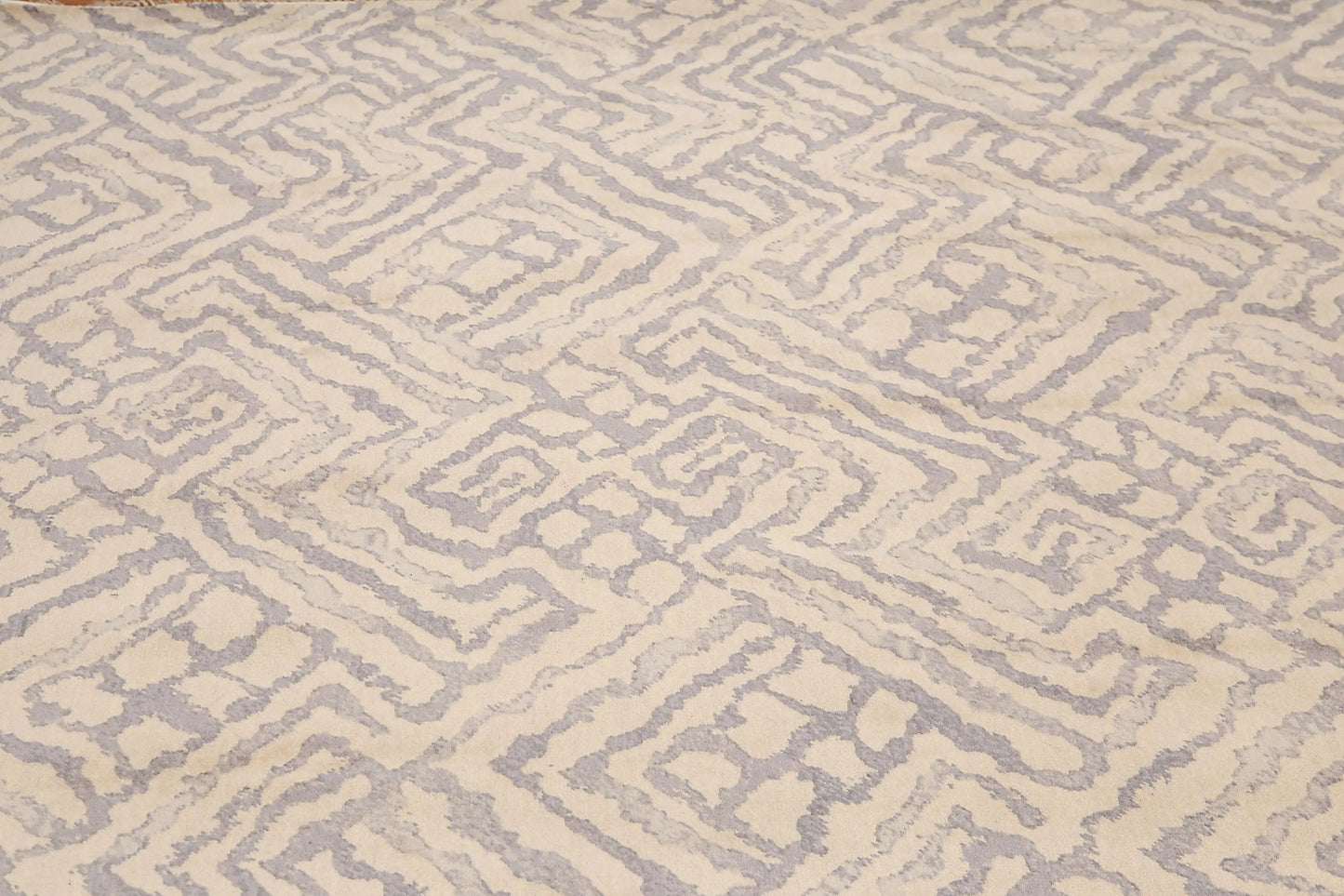 6' x 9' Hand Knotted Geometric Pattern 100% Wool Area rug Beige-4