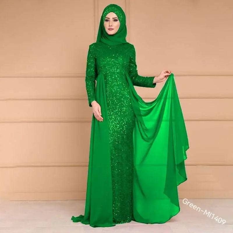 Noble Elegant Slim Purple Sequined Evening Gown