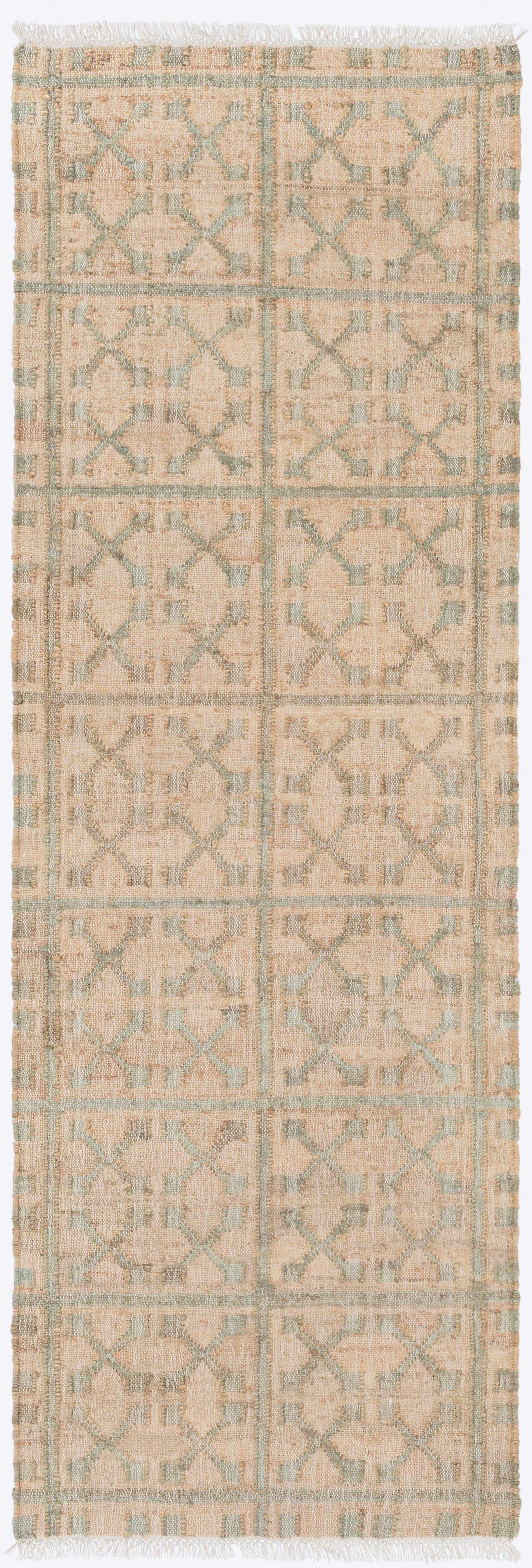 Rice Dusty Sage Fringed Jute Carpet-6