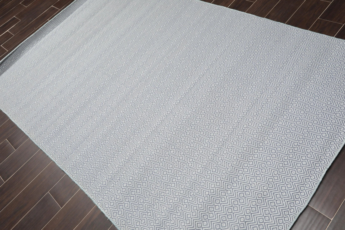 Multi Size Tone on Tone Blue Hand Tufted Wool Modern & Contemporary Oriental Area Rug-0