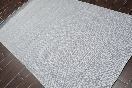 Multi Size Tone on Tone Blue Hand Tufted Wool Modern & Contemporary Oriental Area Rug-0