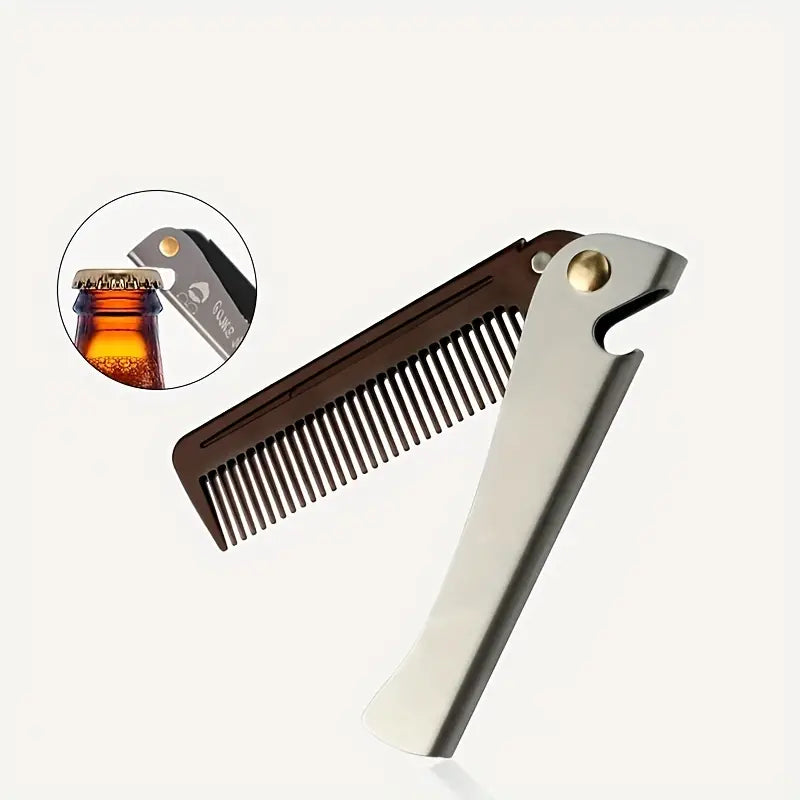 Portable Stainless Steel Beard Comb and Bottle Opener