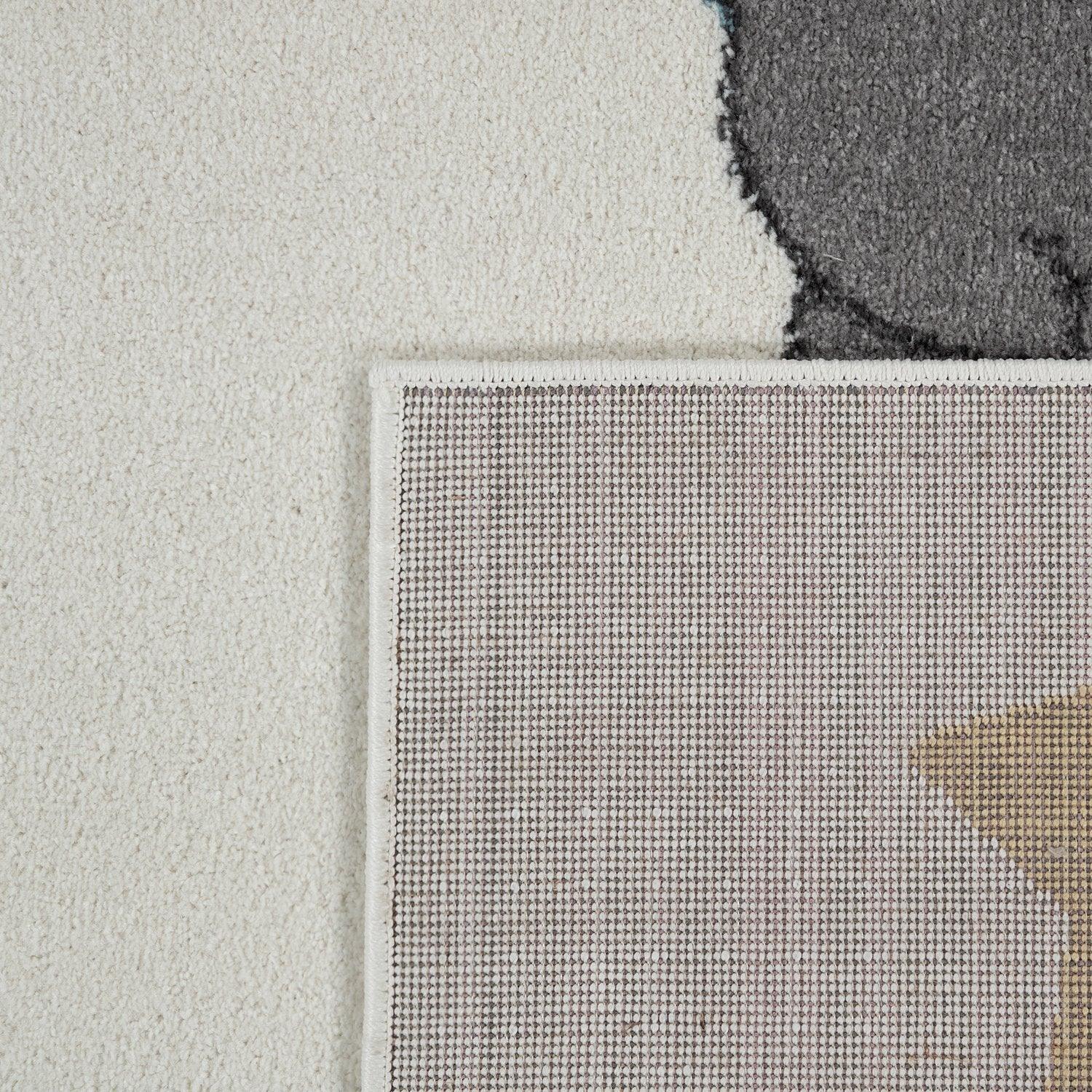 Nursery Rug For Kids, Elephant & Bear in Balloon in Cream-3