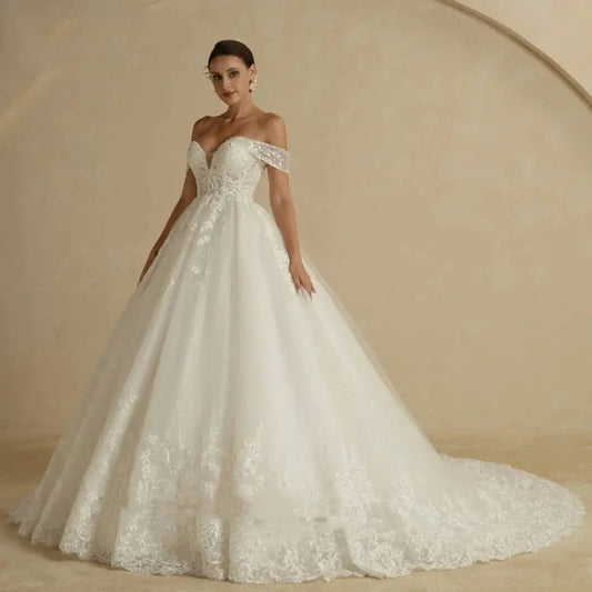 Off-shoulder Lace Bridal Main Wedding Dress