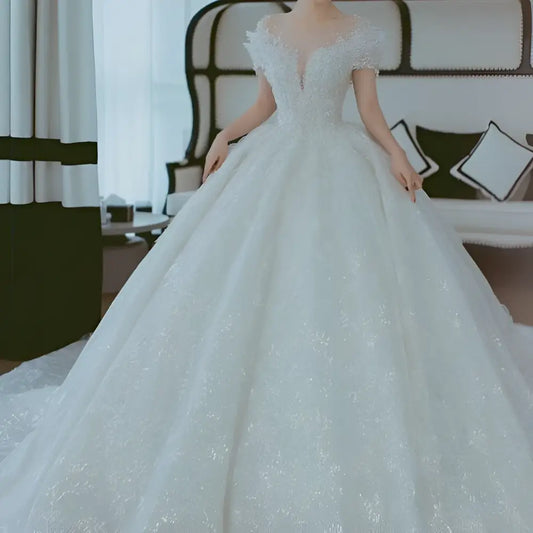 Off Shoulder Lace Wedding Dress