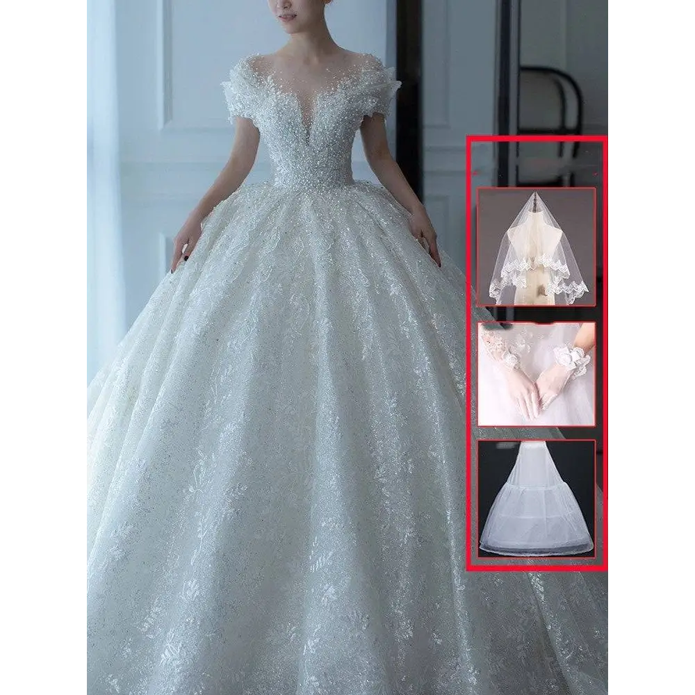 Off Shoulder Lace Wedding Dress