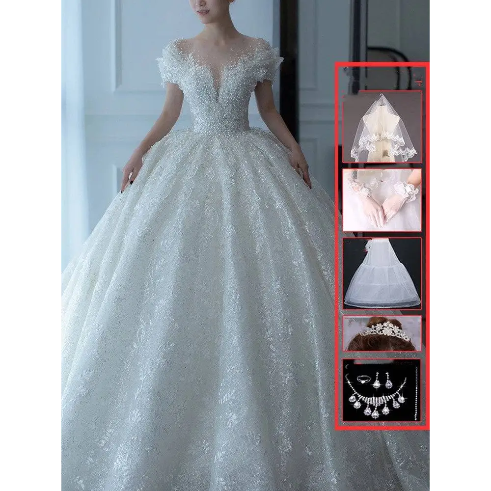 Off Shoulder Lace Wedding Dress