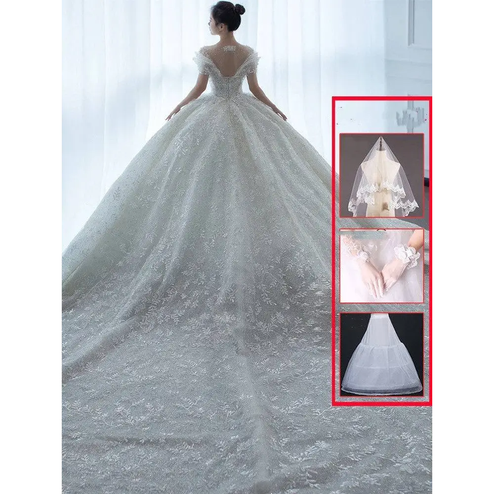 Off Shoulder Lace Wedding Dress