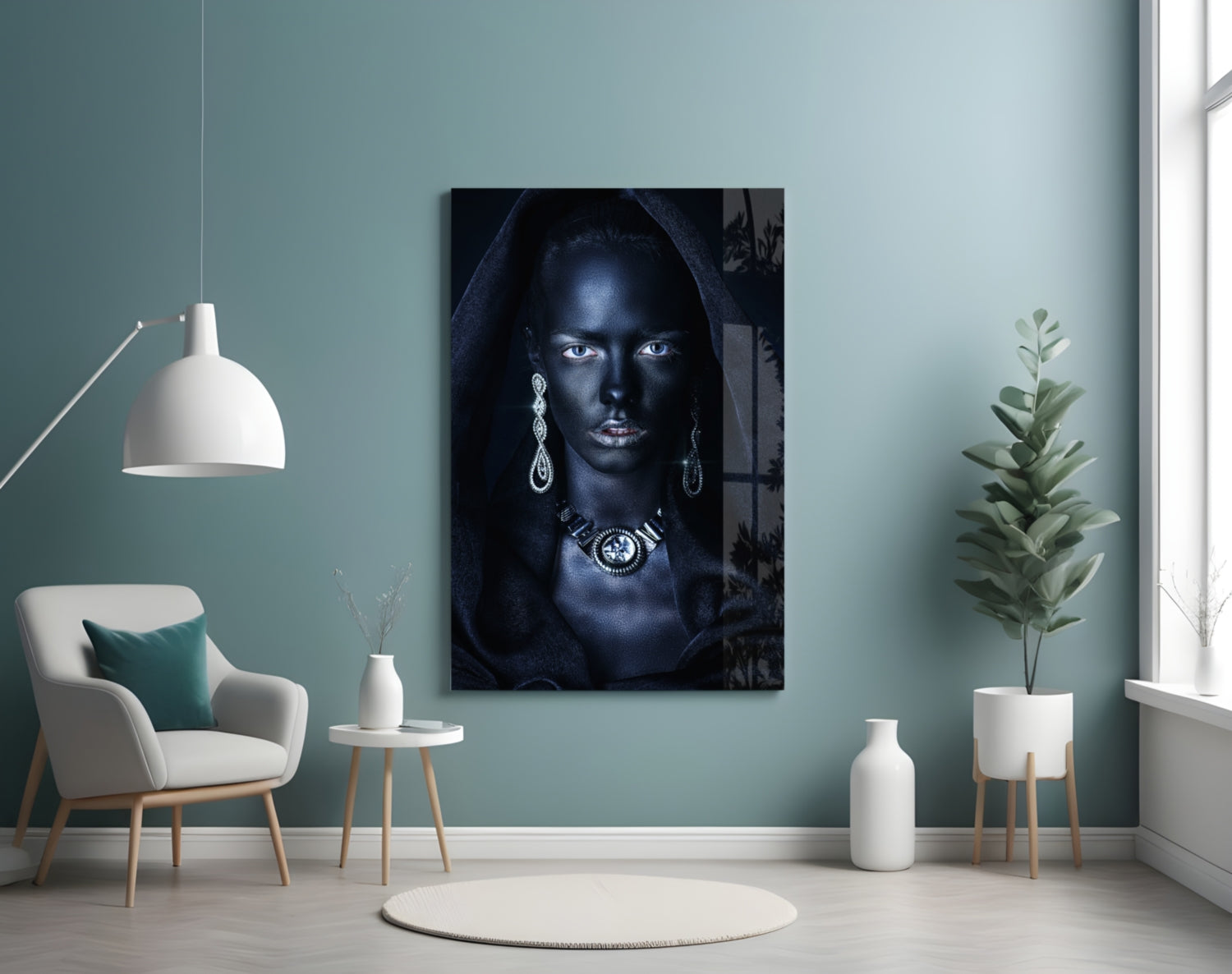 Woman Portrait 40 Glass Wall Art-3