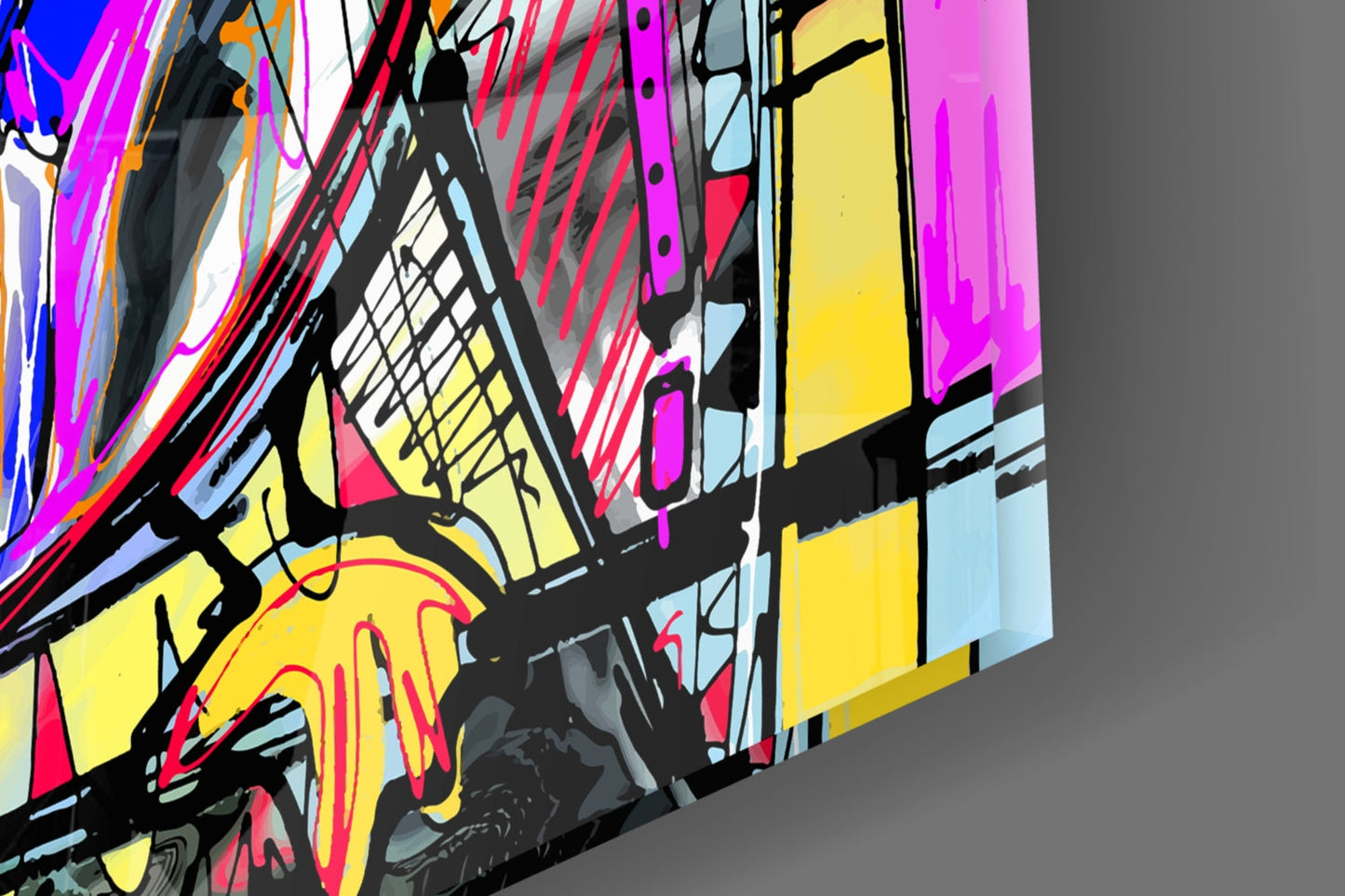 Abstract Owl Glass Wall Art