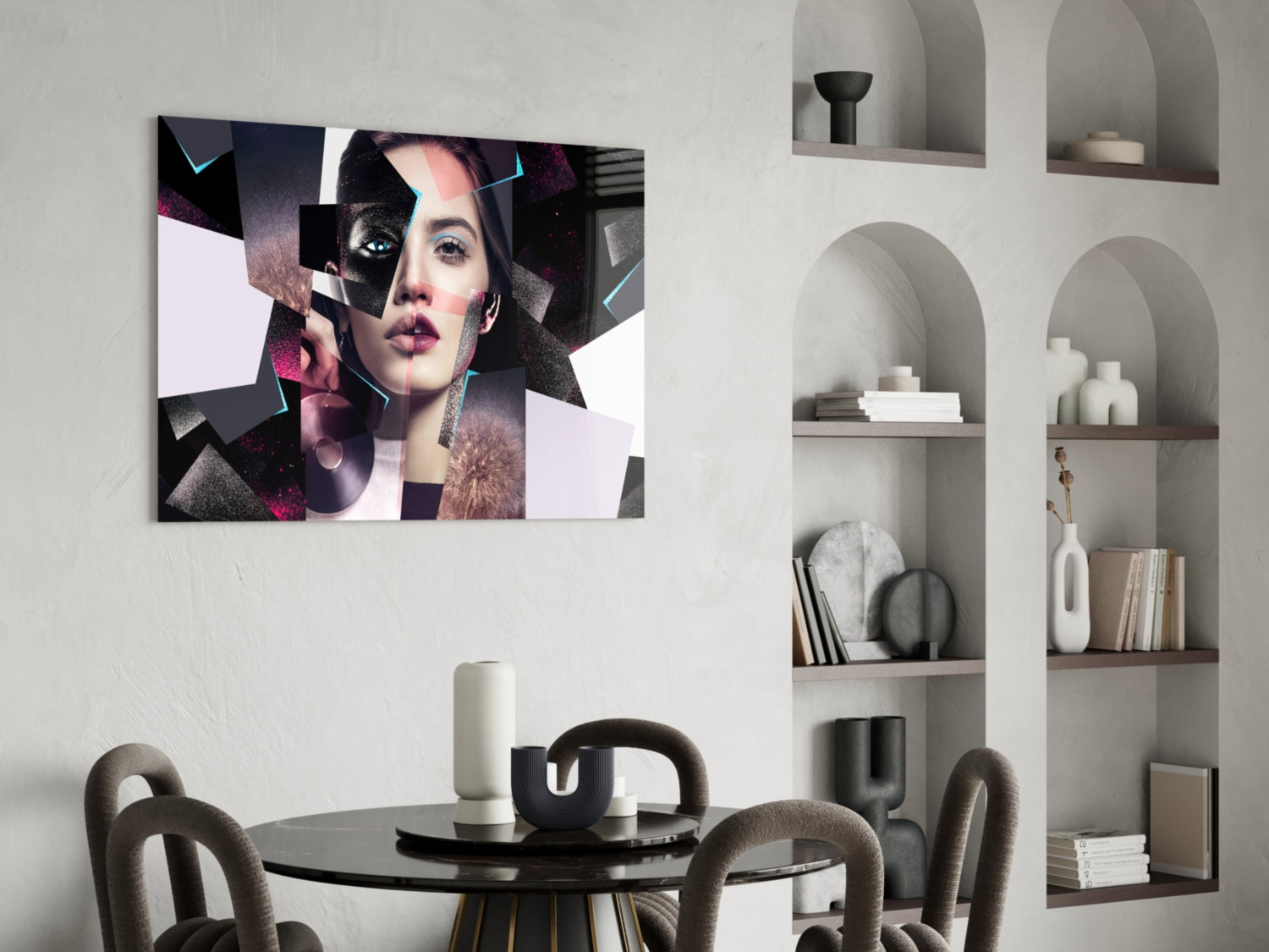 Effect Woman Glass Wall Art-4