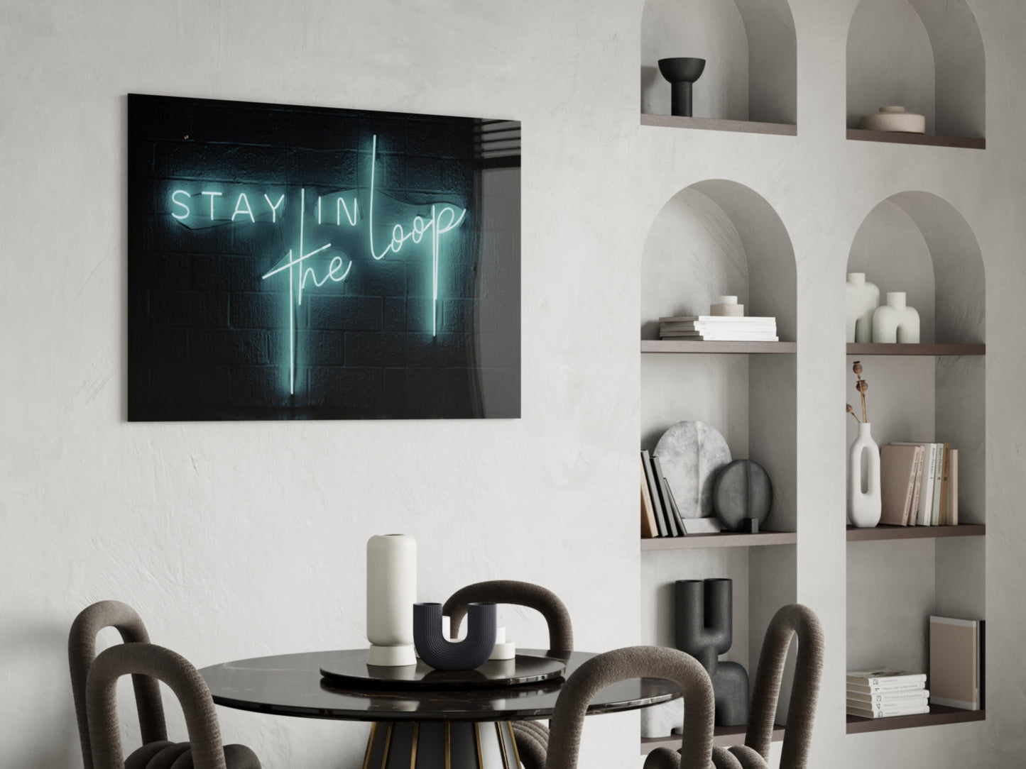 “Stay in the Loop” Glass Wall Art