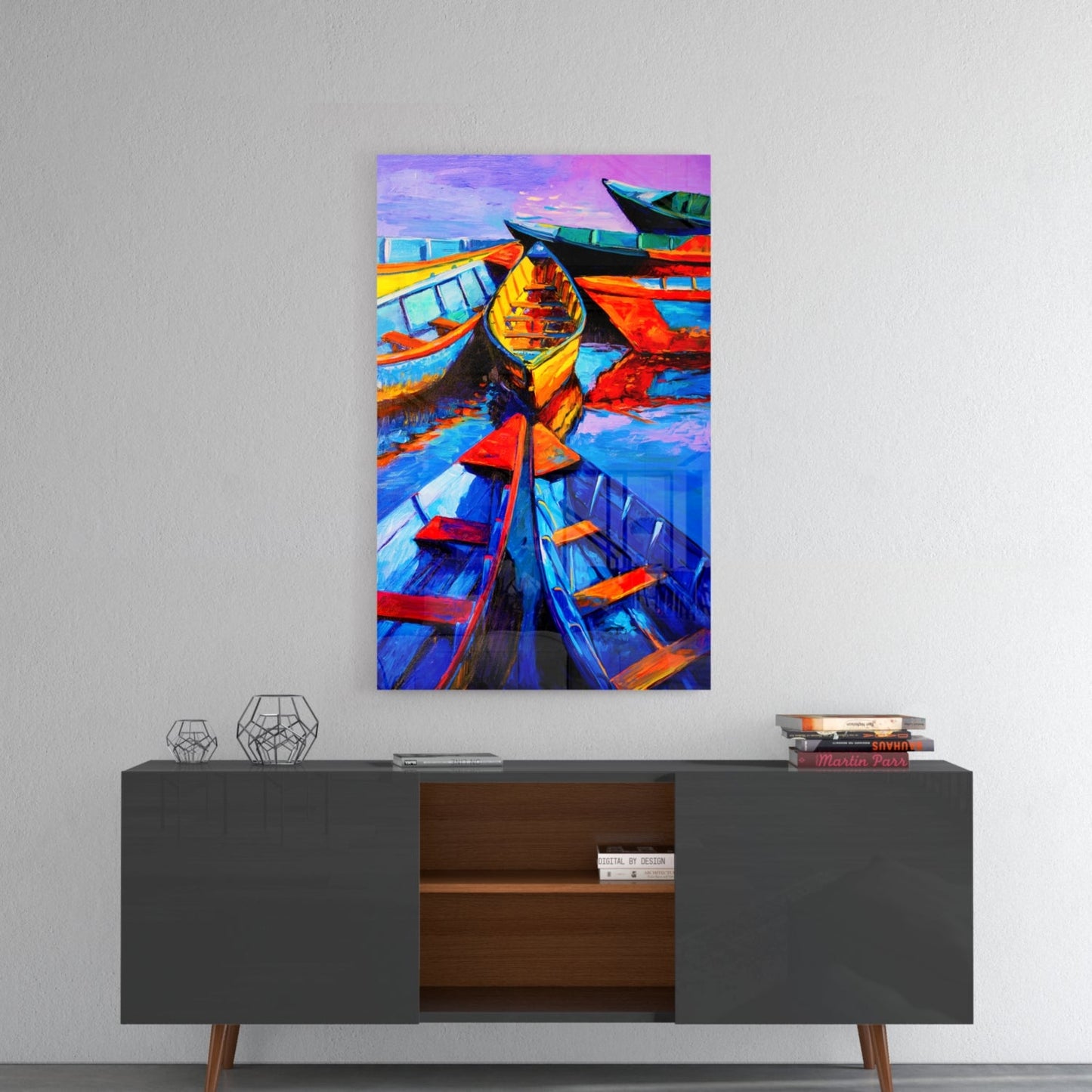 Boats Glass Wall Art