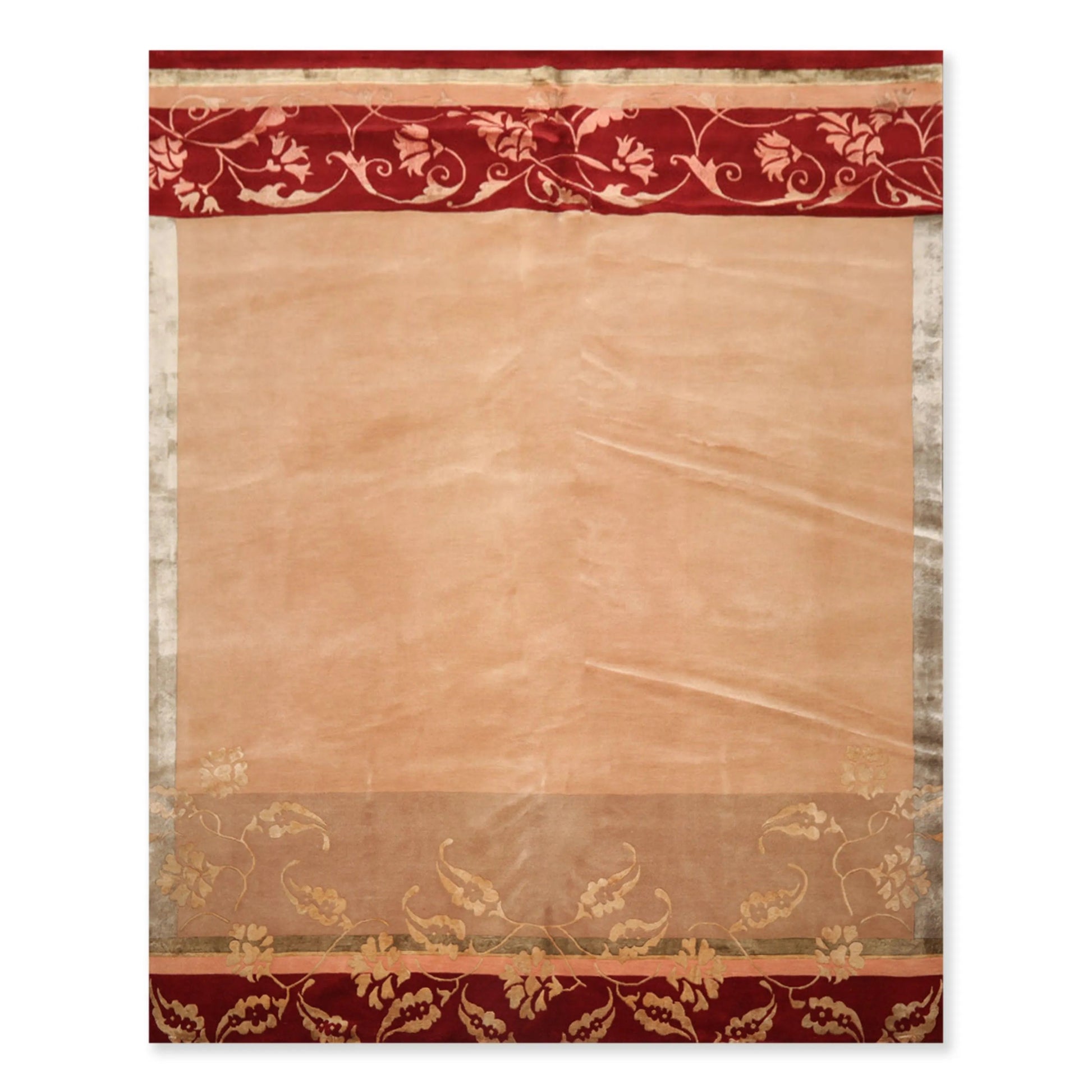 8' x 10' Hand Knotted Superfine Wool & Silk Tibetan Oriental Area Rug Tan-0
