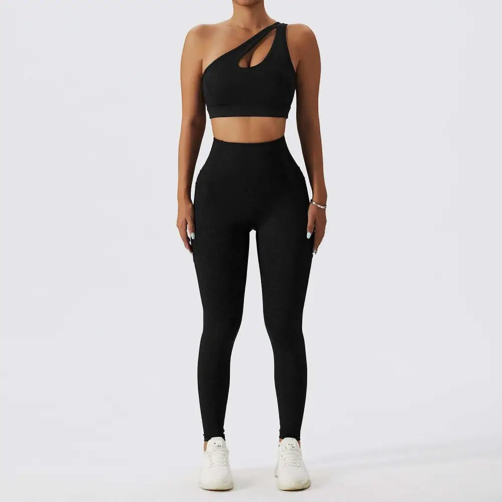 Olive Green Yoga Bra Fitness Suit with Pockets