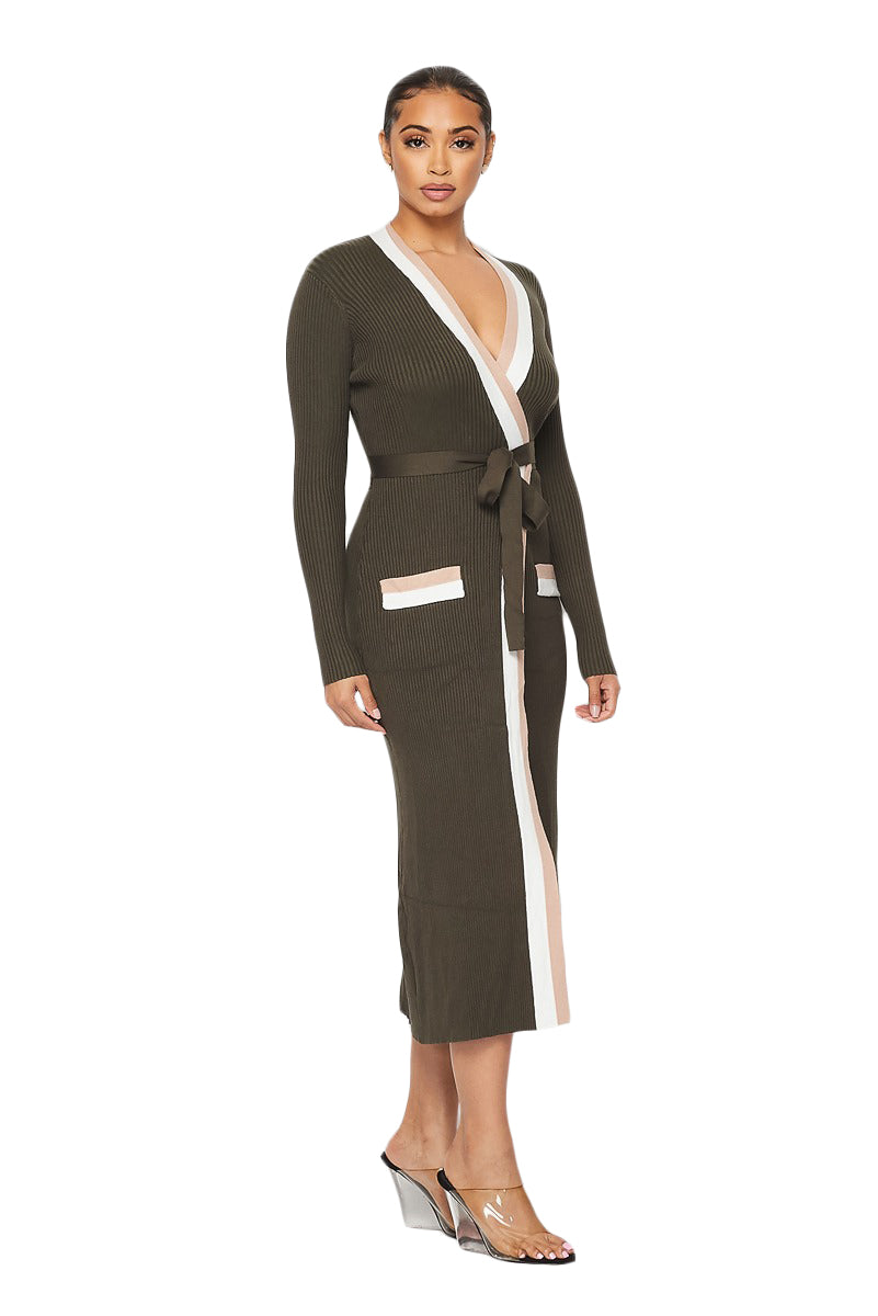 Long Wrap Cardigan Sweater