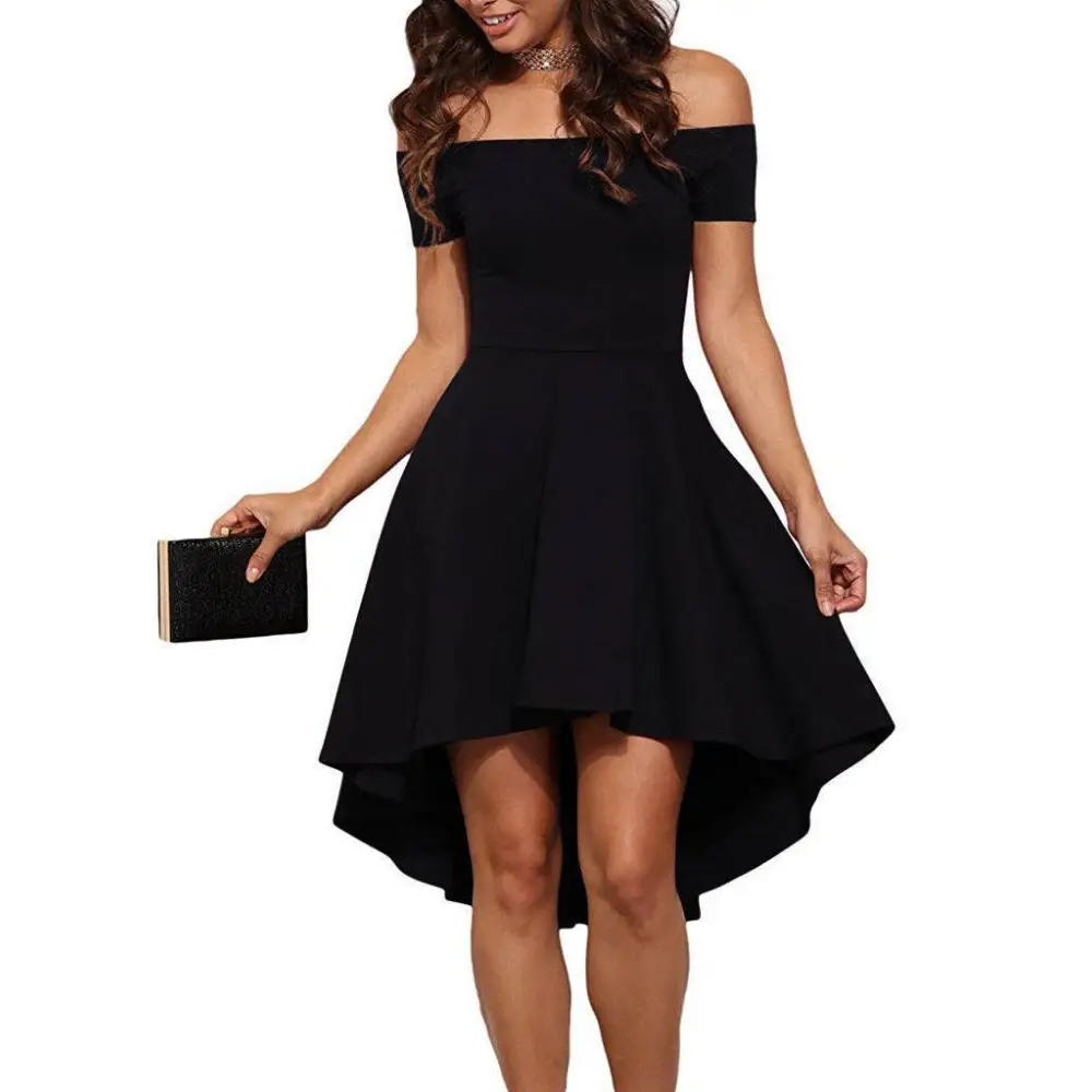 One Shoulder Short Sleeve Large Swallowtail Skirt