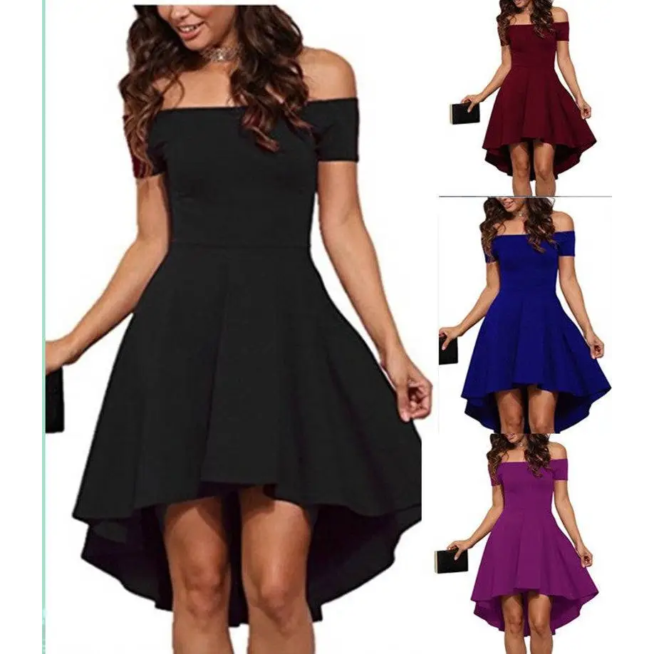 One Shoulder Short Sleeve Large Swallowtail Skirt