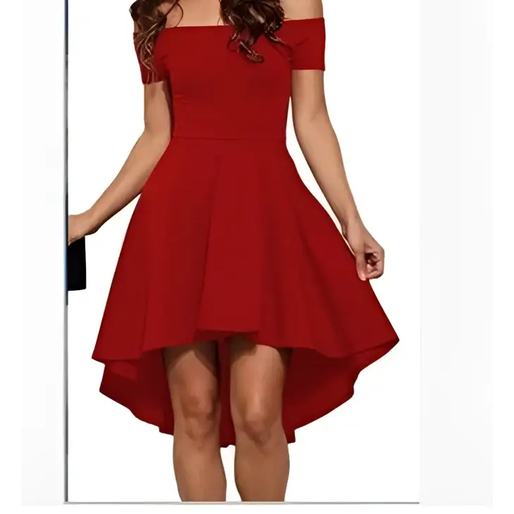 One Shoulder Short Sleeve Large Swallowtail Skirt