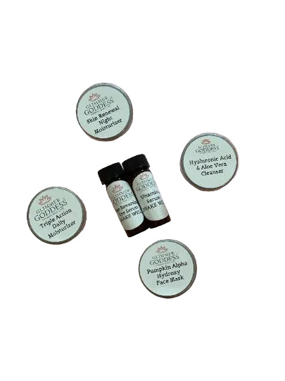 Organic Anti-Aging Skin Care Trial Set – 5 Best Sellers + Bonus Mask: Vegan, Cruelty Free