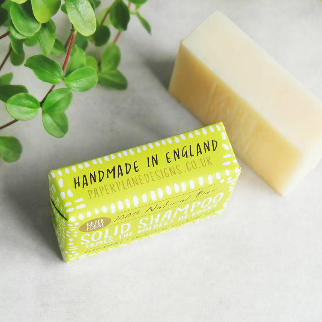 Peppermint and Eucalyptus 100% Natural Vegan Plastic-free Solid Shampoo-2